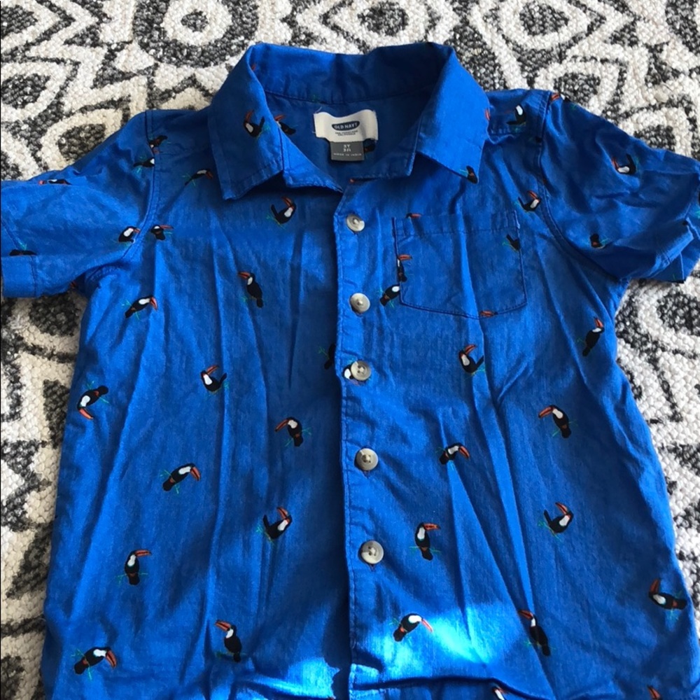 Tucan Print button down short sleeve